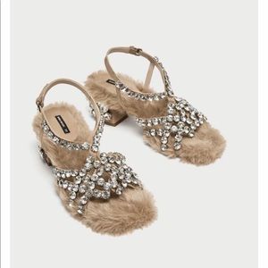 NMT Zara Iimited Edition Swarovski Crystal Embellished shoes